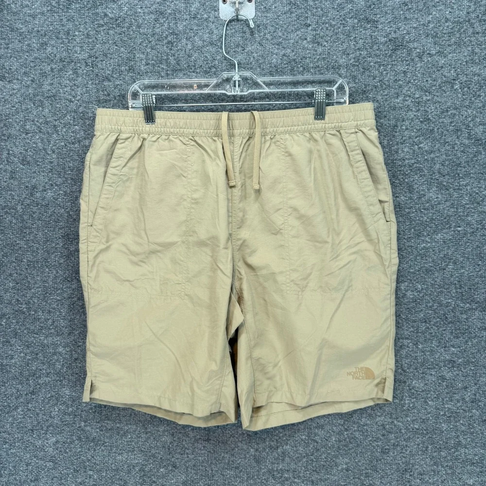The North‎ Face Shorts Mens Large Tan Drawstring Stretch Waist Hiking Outdoor